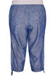 Cotton and linen Capri trousers with an elasticated waist and tie-string, Blue, Packshot image number 1