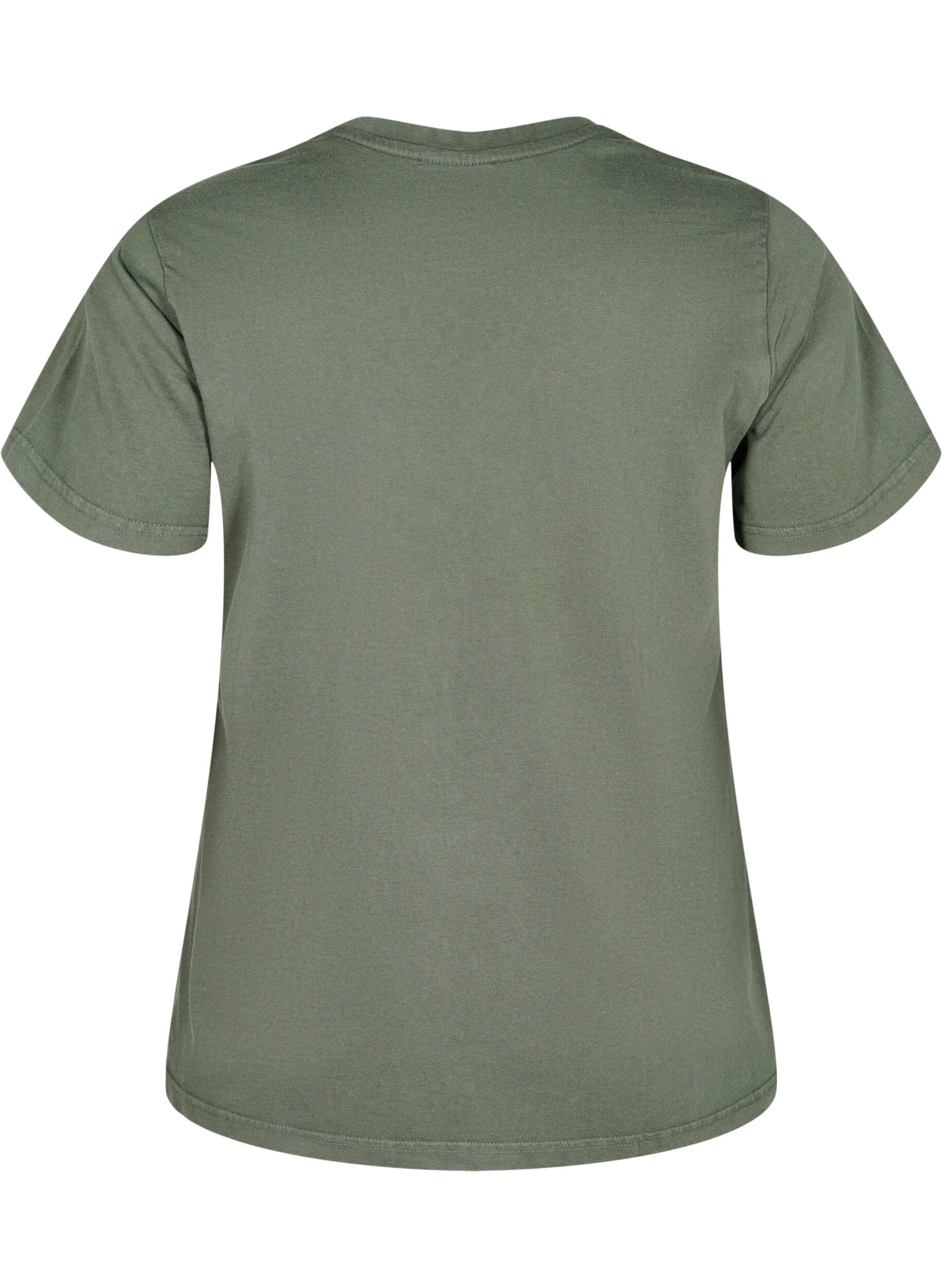 Zizzifashion Organic cotton T-shirt with print, Green, Packshot image number 1
