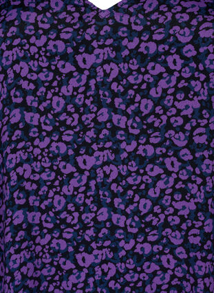 Viscose tunic with A-line cut, Purple Leo AOP, Packshot image number 2