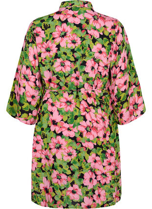 	 Viscose shirt dress with floral print, Pink G. Flower AOP, Packshot image number 1