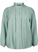 Viscose shirt blouse with ruffle collar, Chinois Green, Packshot image number 0