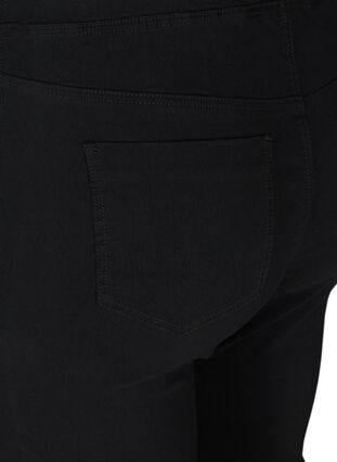 Plain-coloured capri jeans in viscose blend, Black, Packshot image number 3