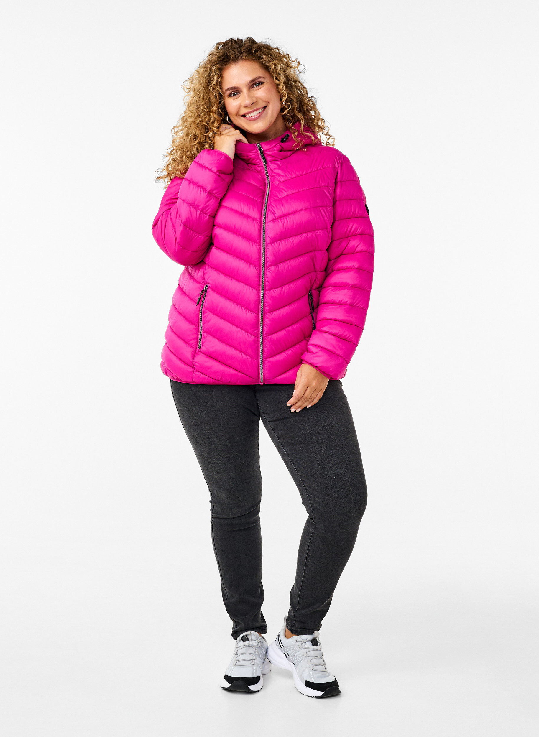 Zizzifashion Lightweight jacket with hood, Pink, Model image number 1
