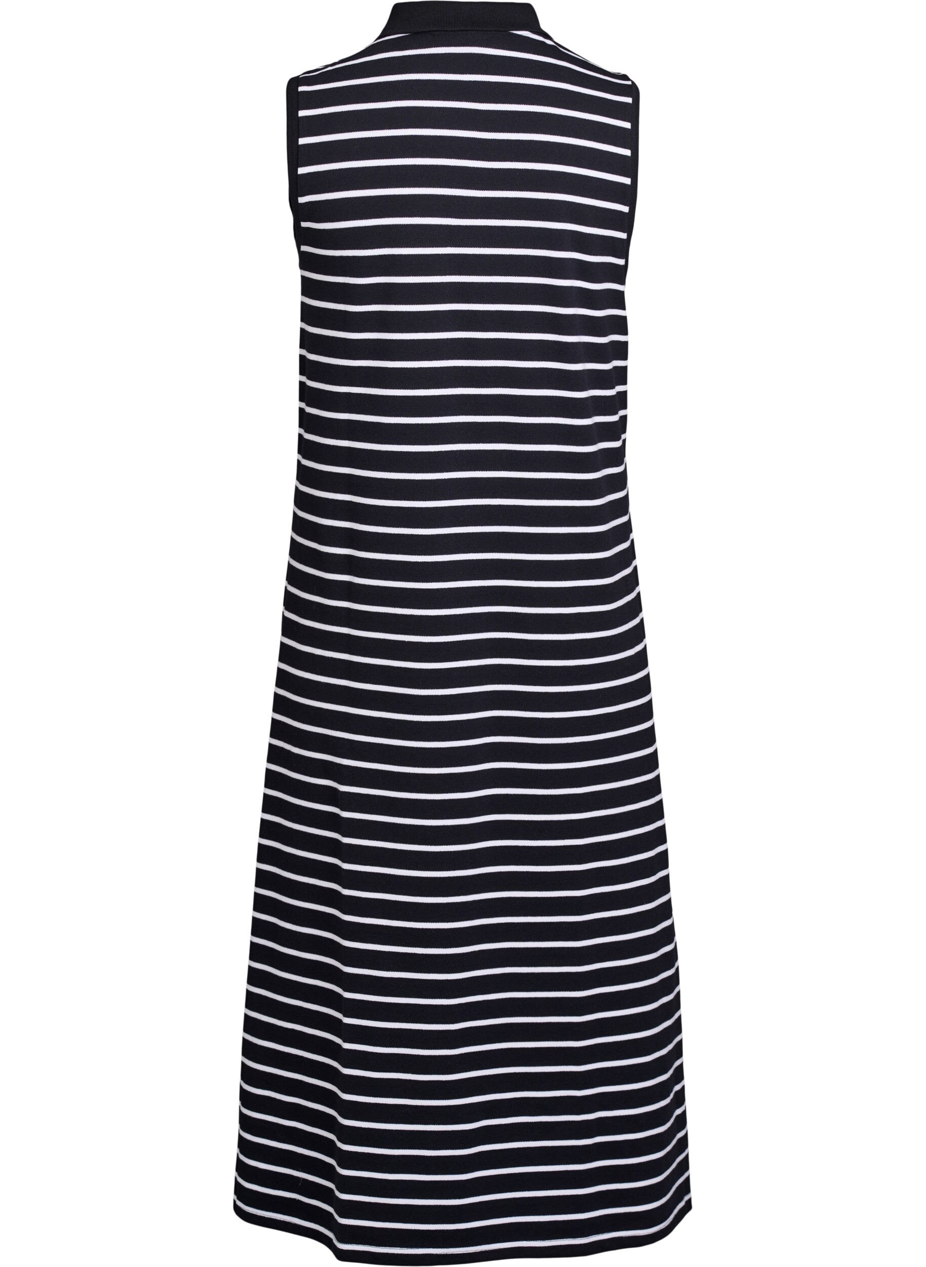 Zizzifashion Sleeveless polo dress in midi length, Black, Packshot image number 1