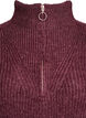 Knitted sweater with high neck and zipper, Red, Packshot image number 2
