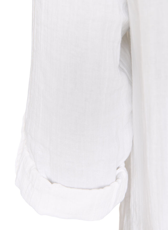 Cotton muslin tunic with broderie anglaise, White, Packshot image number 3