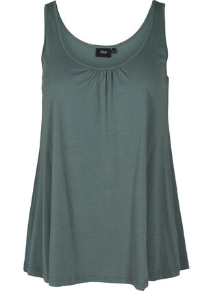 Top with a round neck and A-line, Balsam Green, Packshot image number 0