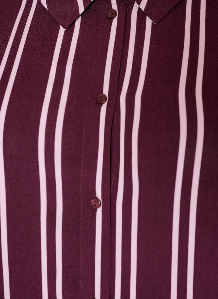 Striped nightshirt, Dark Bordeaux, Packshot image number 2