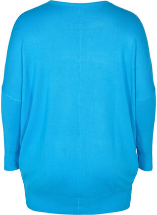 Knitted tunic in viscose blend, Malibu Blue, Packshot image number 1