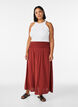Viscose maxi skirt with smocking, Red, Model image number 0