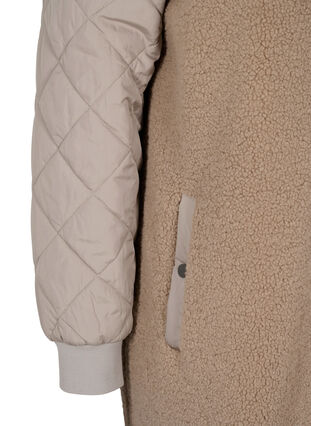 Quilted jacket with teddy and button closure, Fungi Comb, Packshot image number 3