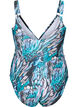 Swimsuit with print and wrap effect, Blue Shell AOP, Packshot image number 1