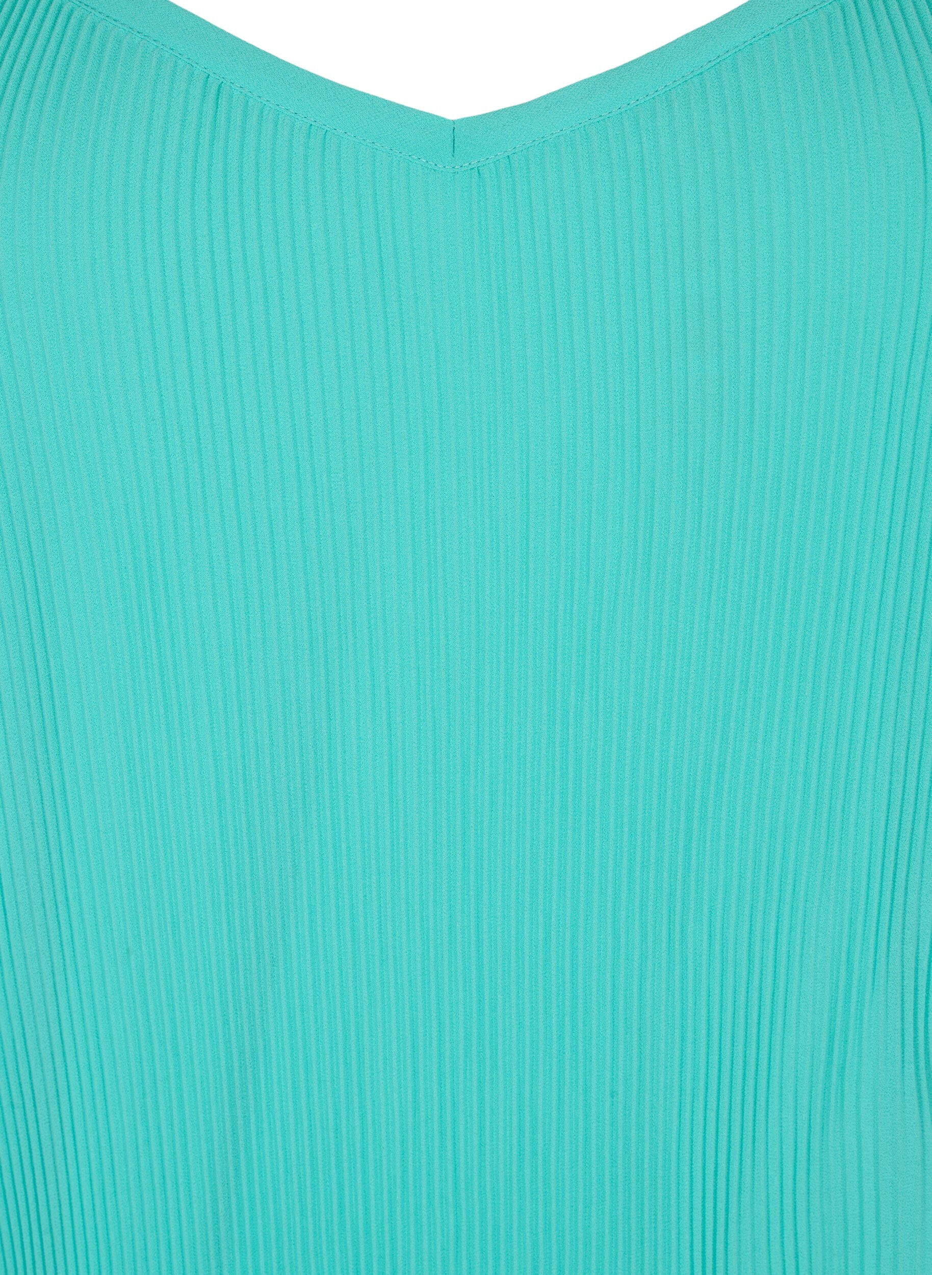 Zizzifashion Pleated sleeveless top, Turquoise, Packshot image number 2