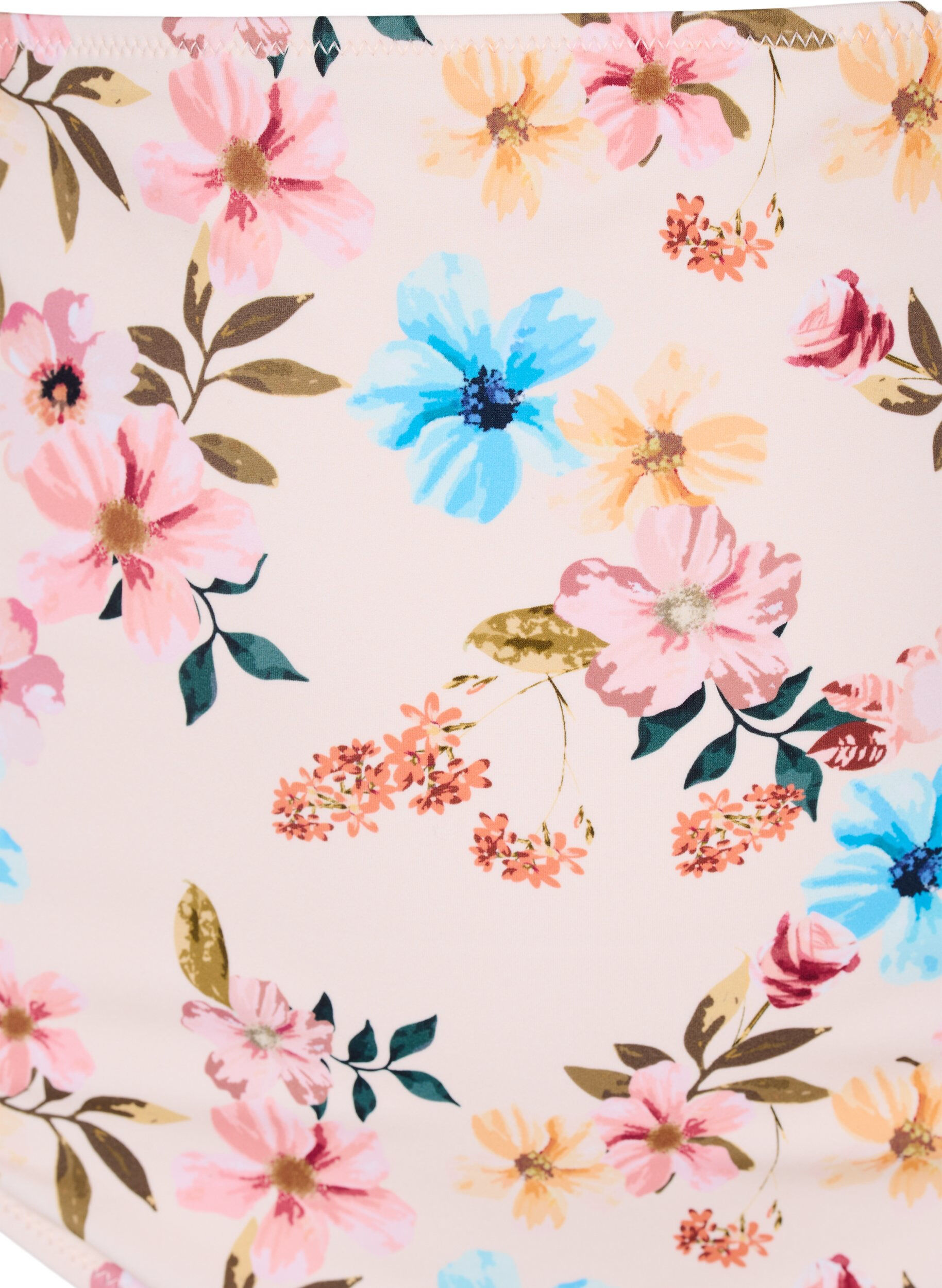 Zizzifashion Extra high waist bikini bottom with floral print, Beige, Packshot image number 2