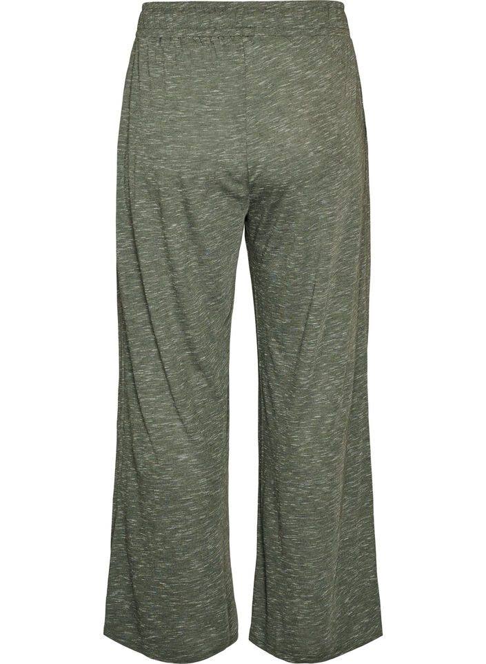 Jersey trousers with wide legs and pockets, Green, Packshot image number 1