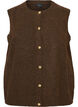 Knitted vest with decorative buttons, Brown, Packshot image number 0