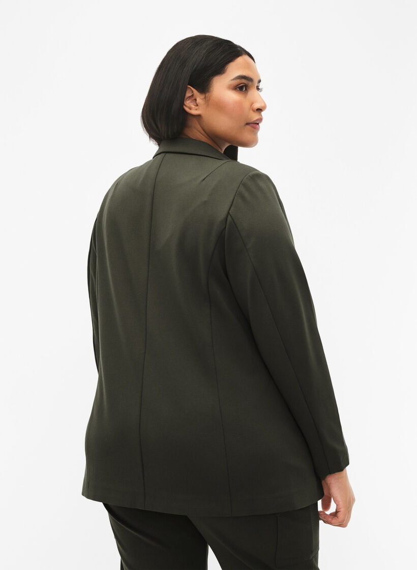 Simple blazer with button closure, Green, Model image number 1