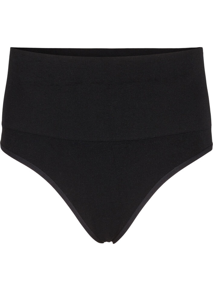 Seamless G-string with a regular waist, Black, Packshot image number 0