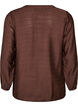 Viscose shirt with embroidered sleeves, Brown, Packshot image number 1