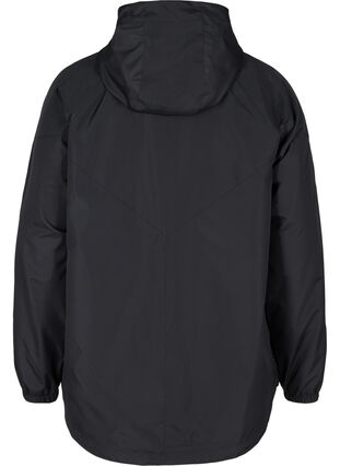 Short jacket with a zip and hood, Black, Packshot image number 1