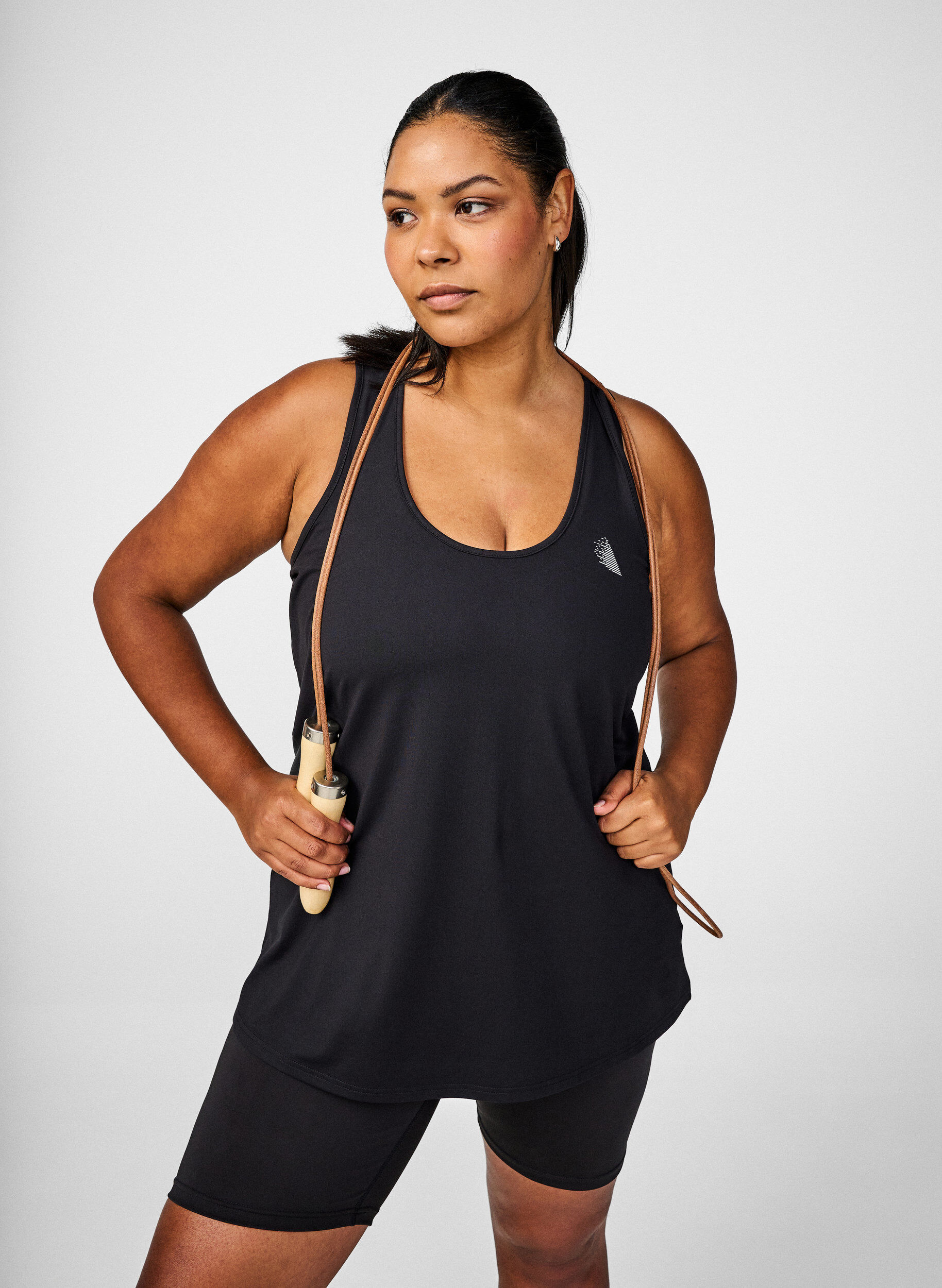 Zizzifashion Workout top with racer back, Black, Image image number 0