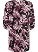 Short floral viscose dress with 3/4 sleeves, Black, Packshot image number 1