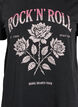 Organic cotton T-shirt with rock print, Black, Packshot image number 2
