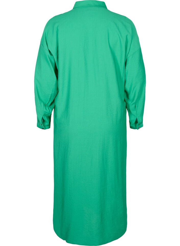 Long viscose shirt with slits, Mint, Packshot image number 1