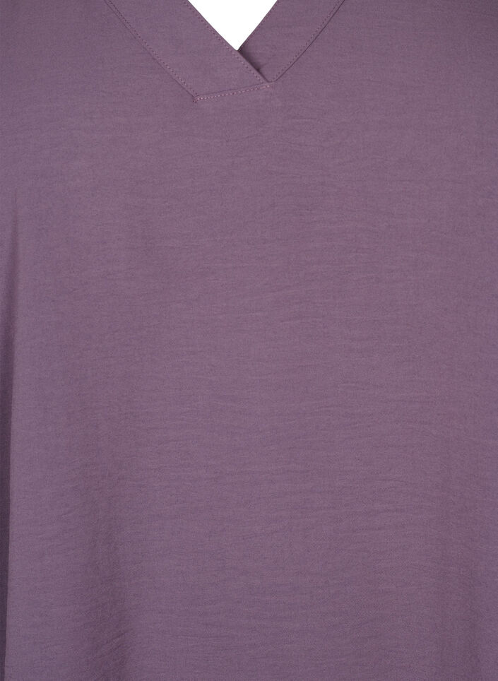 Short-sleeved blouse with A-shape, Vintage Violet, Packshot image number 2