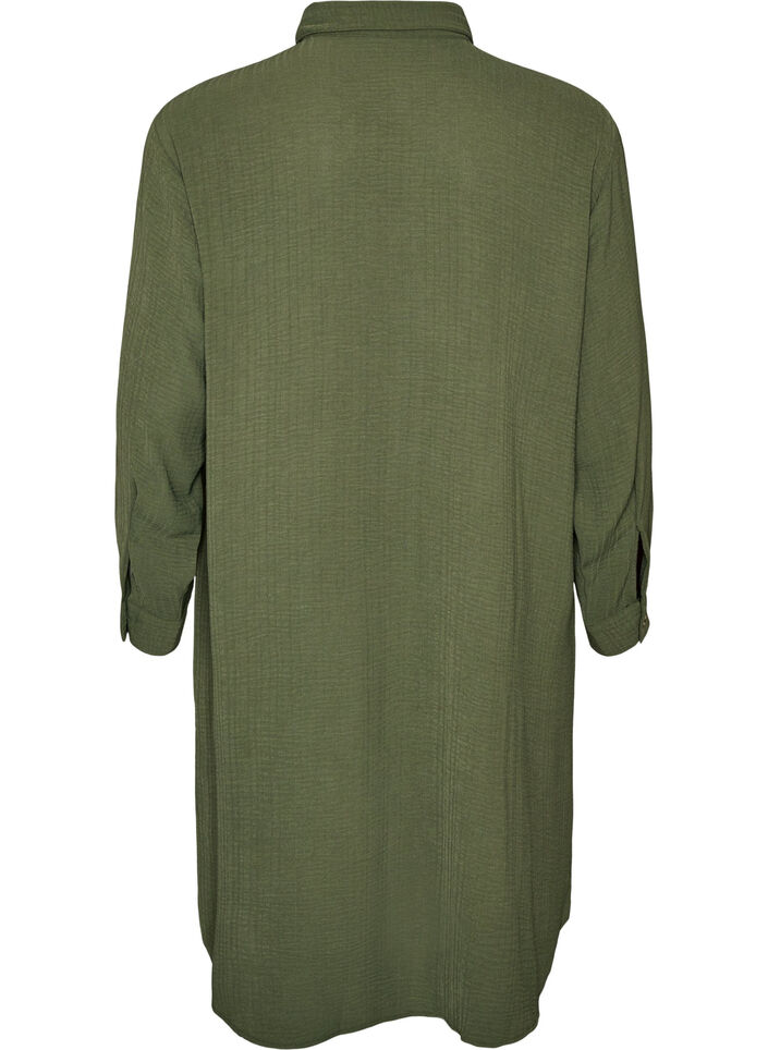 Long shirt with a light texture, Green, Packshot image number 1