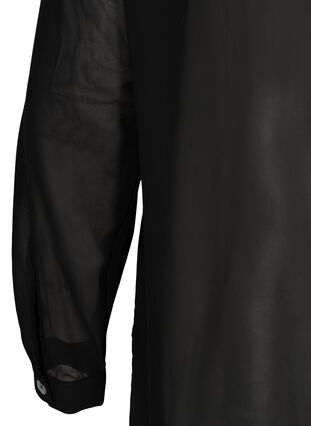 Long-sleeved tunic with buttons, Black, Packshot image number 3