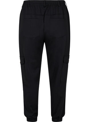 Loose trousers with elasticated trim and pockets, Black, Packshot image number 1