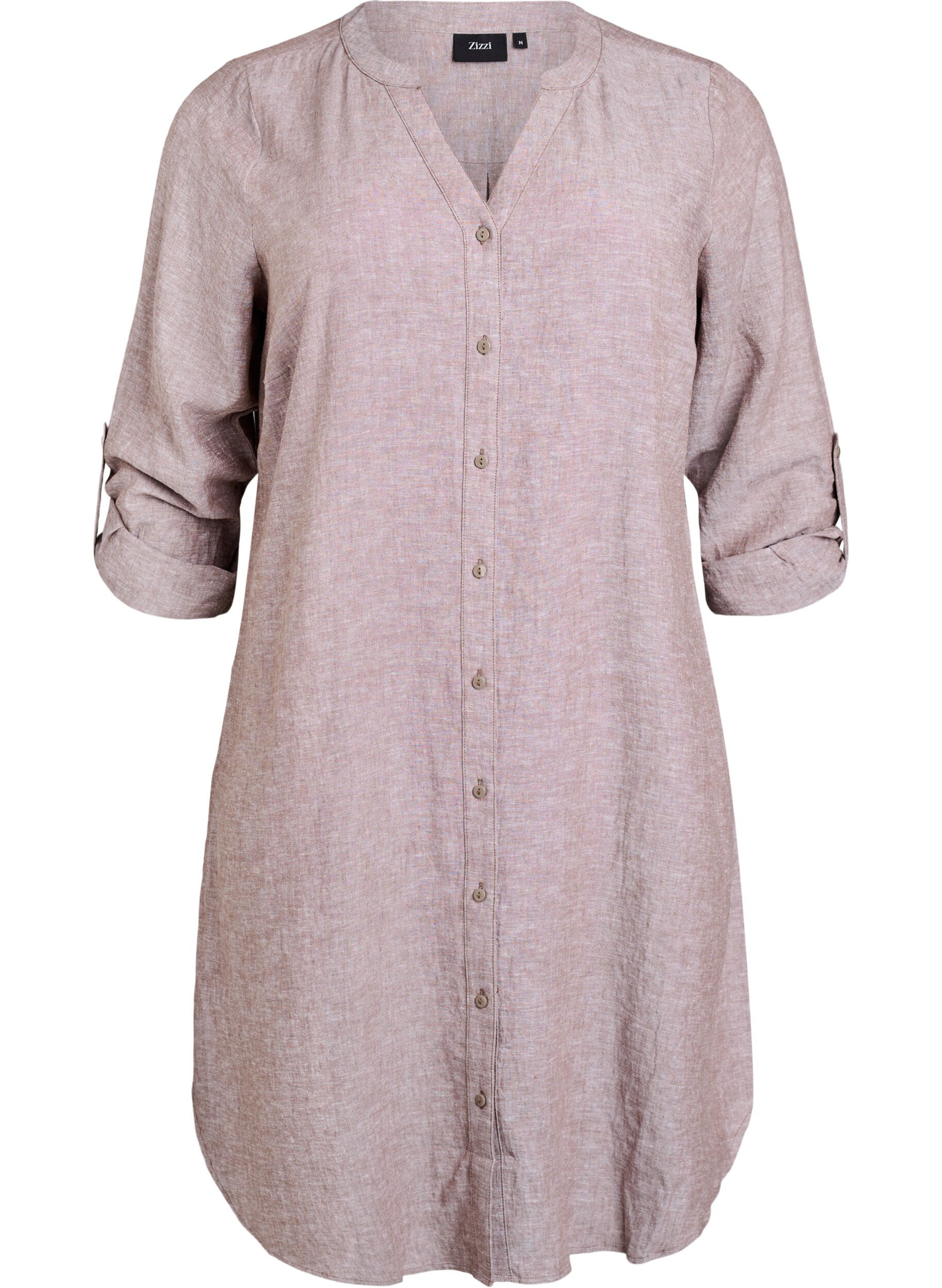 Long shirt in linen and viscose