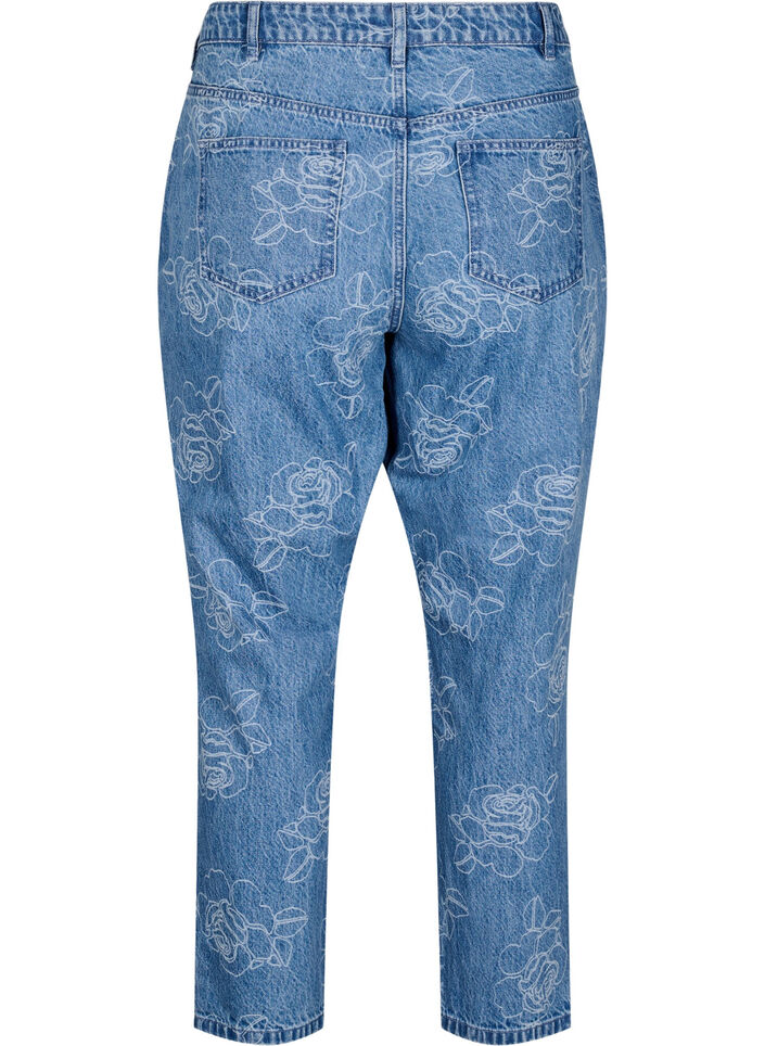Mille jeans with a floral pattern, Light Blue, Packshot image number 1