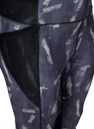 Cropped exercise tights with pocket, Geo Print, Packshot image number 2
