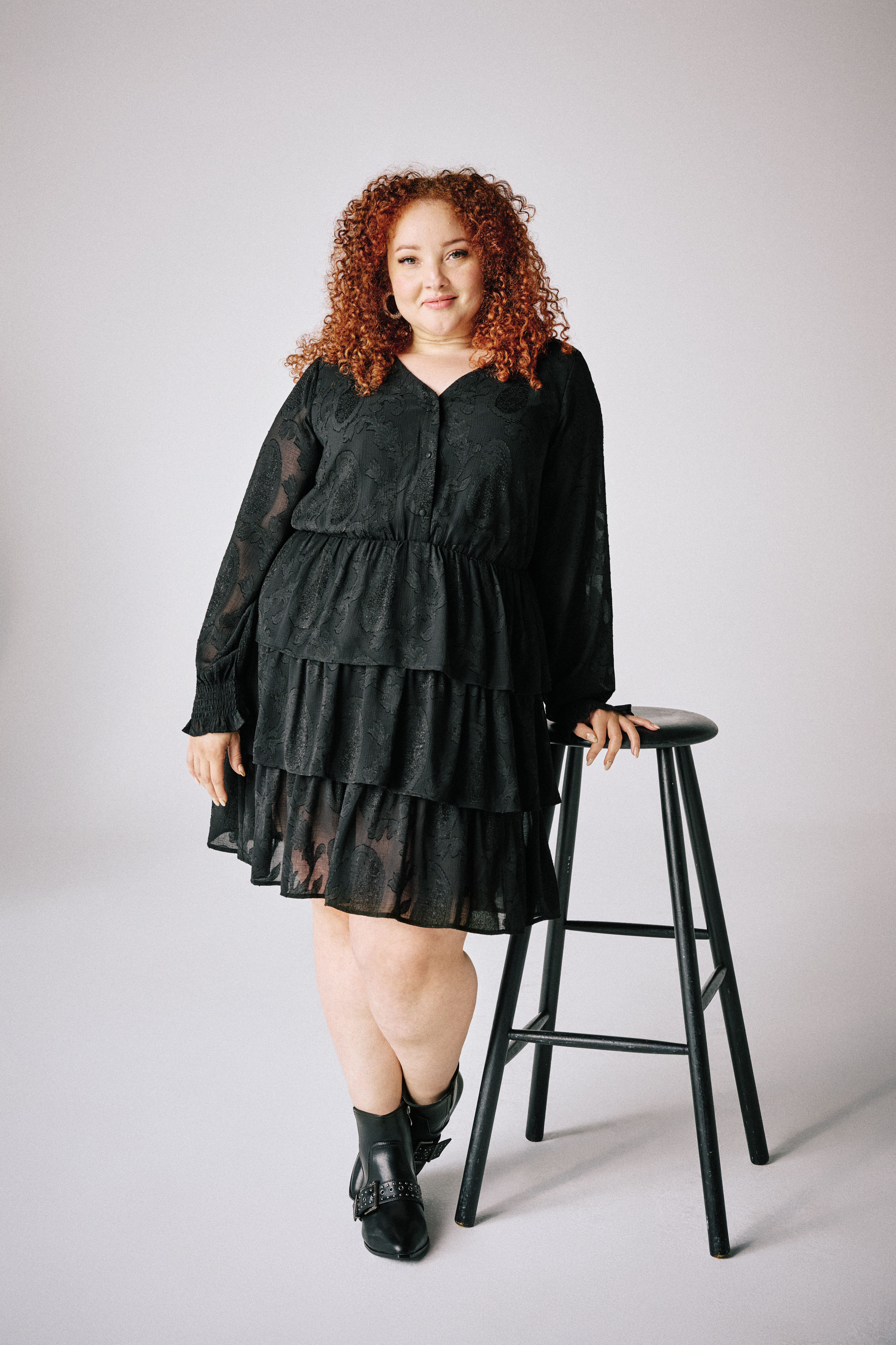 Dress with ruffles, , Model