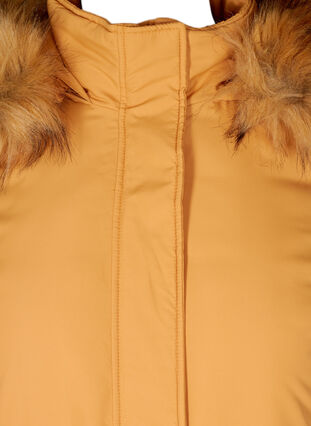 Jacket with a fake fur collar and drawstring waist, Spruce Yellow, Packshot image number 2
