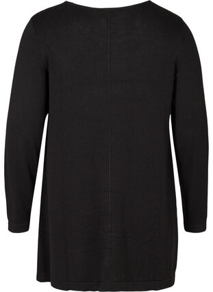 Knitted A-line blouse, Black, Packshot image number 1