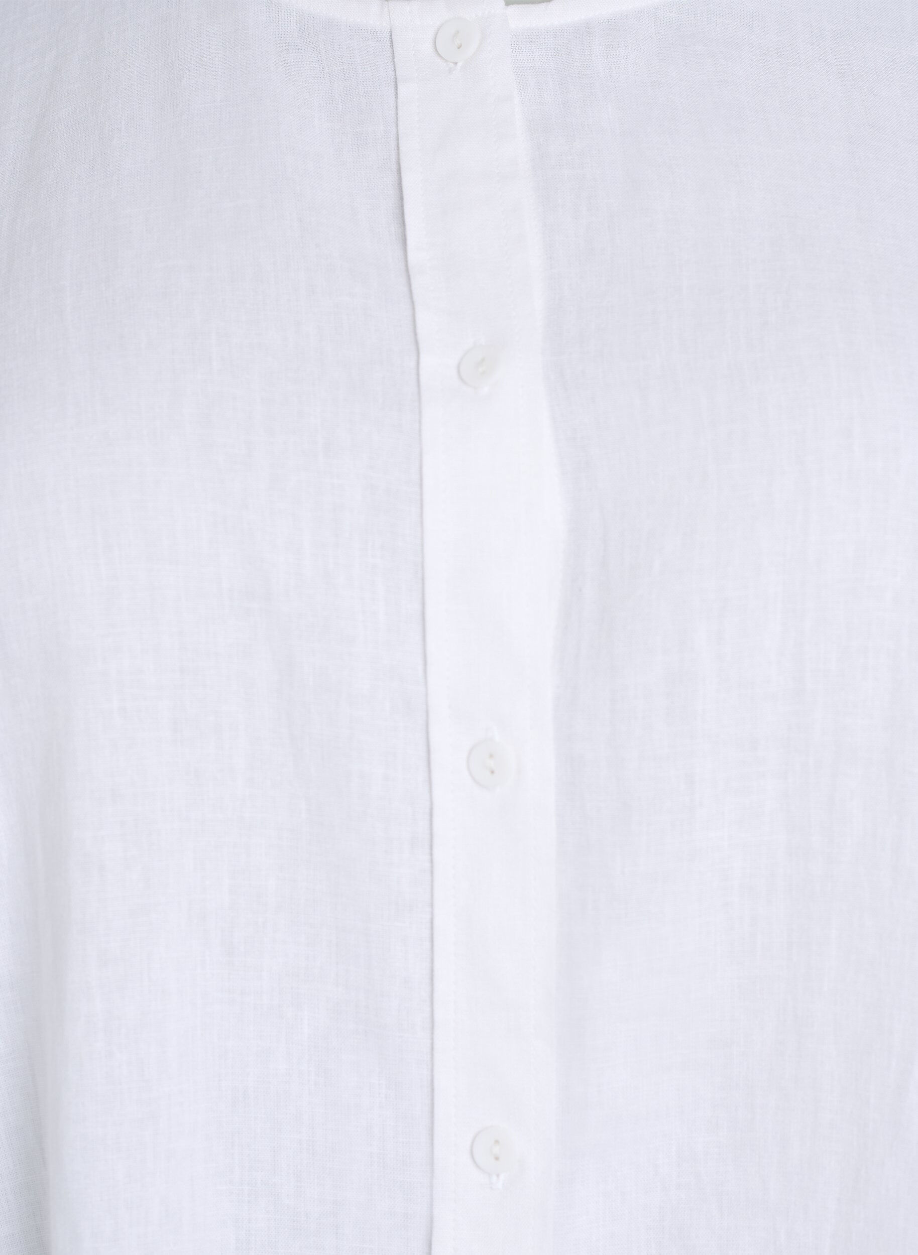 Zizzifashion Shirt blouse in linen and viscose with 3/4-sleeves, White, Packshot image number 2