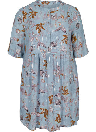 A-line floral tunic , Light Blue AOP, Packshot image number 0