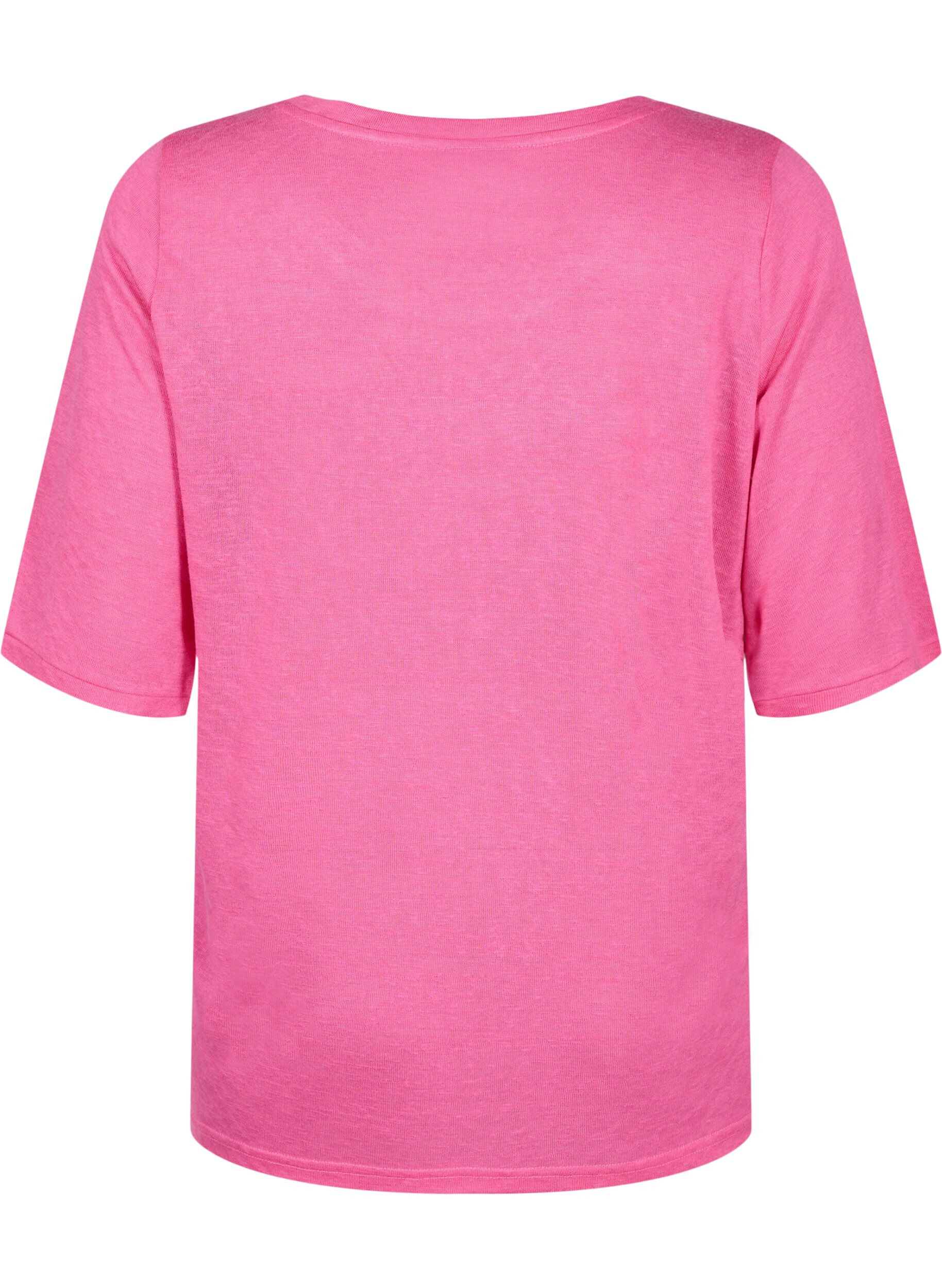 Zizzifashion Blouse with 3/4 sleeves, Shocking Pink, Packshot image number 1