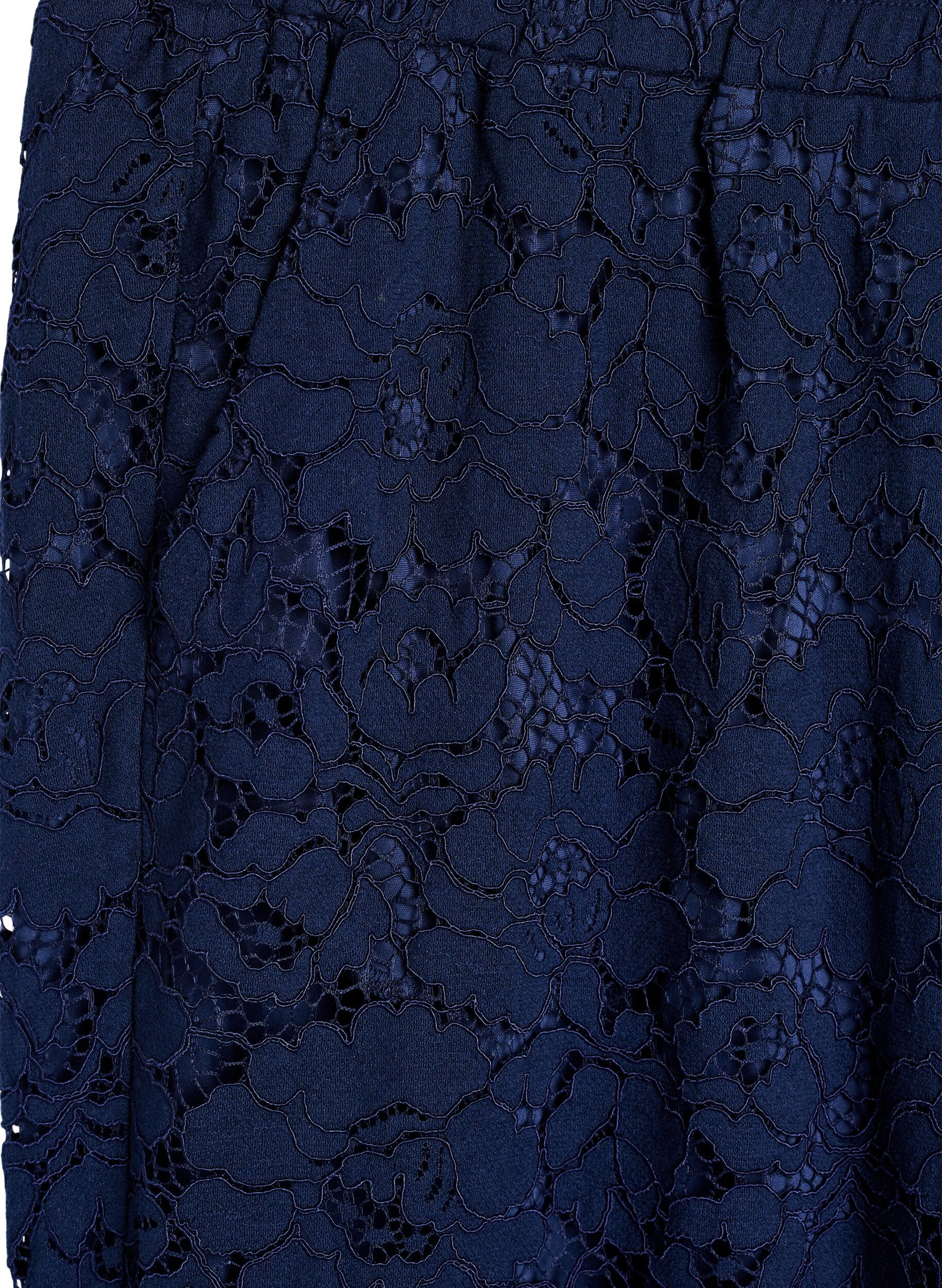 Zizzifashion Lace trousers with a high waist and pockets, Blue, Packshot image number 2