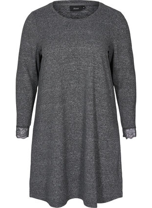 Long-sleeved dress, Dark Grey Melange, Packshot image number 0