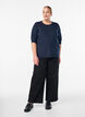 FLASH - Fine-knit blouse with short sleeves, Blue, Model image number 1