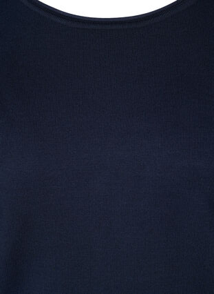 Plain, viscose blend knitted blouse, Night Sky, Packshot image number 2