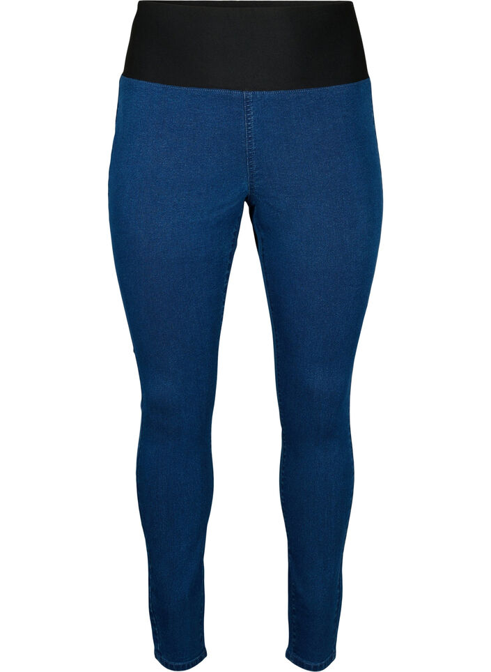 FLASH - Jeggings with wide elastic waistband, Blue, Packshot image number 0
