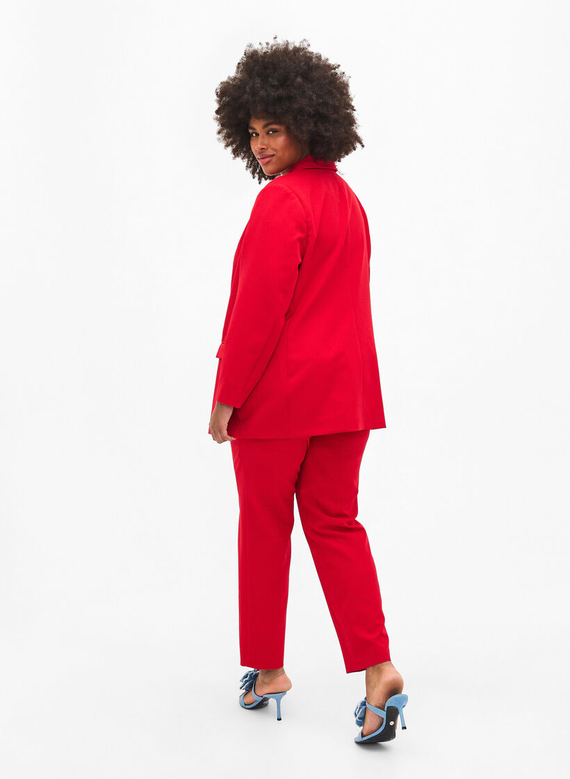 Suit jacket with gold buttons and pockets, Tango Red, Model image number 1