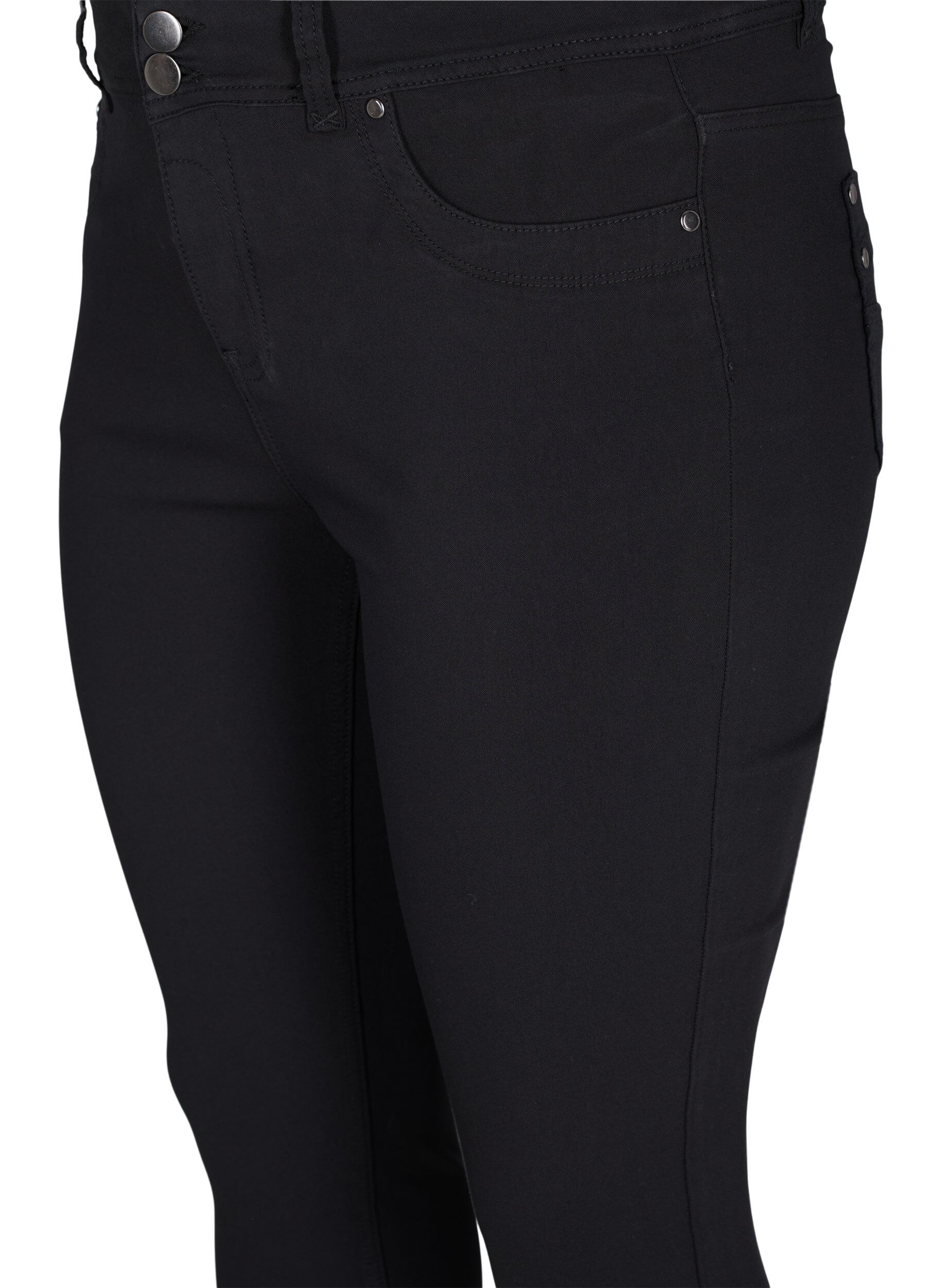 Zizzifashion Close-fitting capri trousers in viscose mix, Black, Packshot image number 2
