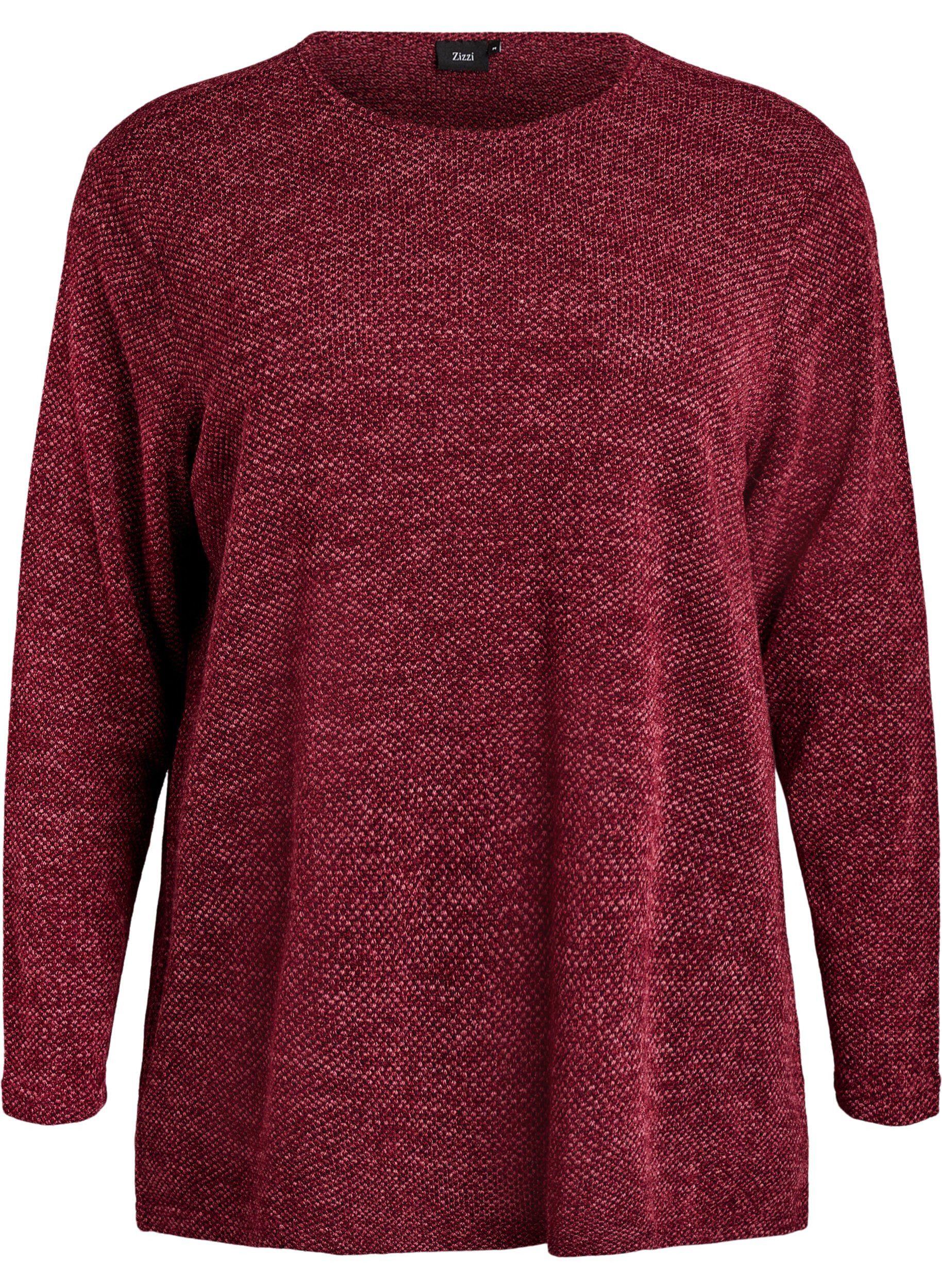 Long-sleeved blouse with texture