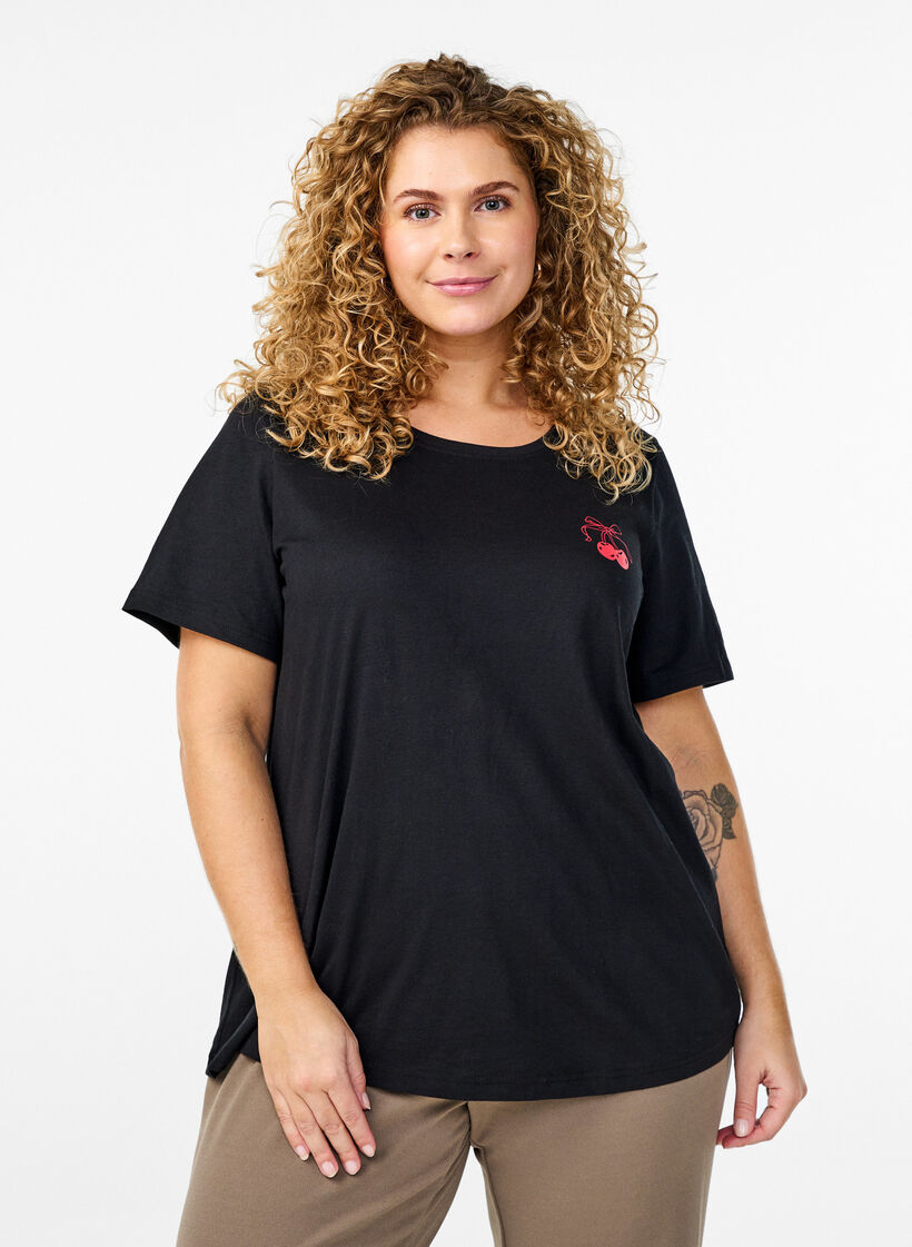 FLASH - T-shirt with motif, Black, Model image number 0